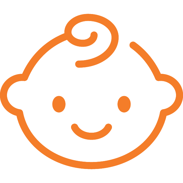 Orange-03 An icon of a baby or small child, which is the target group of this study